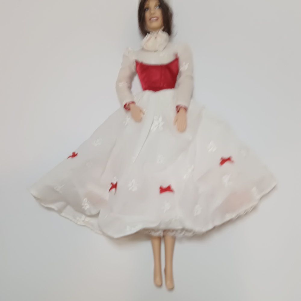 Barbie Doll in Red and White Dress